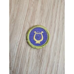 Vintage BSA Boy Scouts of America Music Merit Badge Patch Lyre Harp Purple